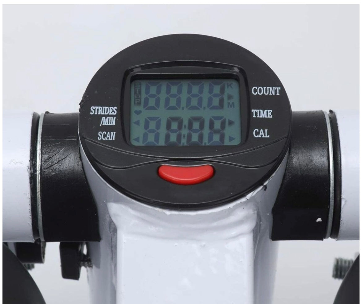 Fitness Exercise Stepper Bike with Resistance Bands-White & Black