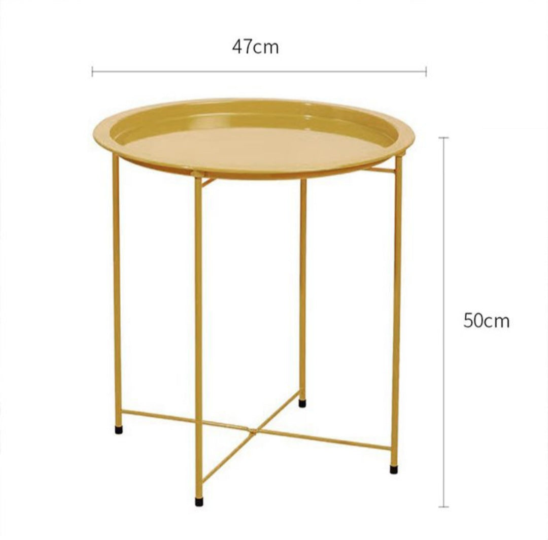 Metal Side Table Round Coffee Table Folding End Table Sofa Table