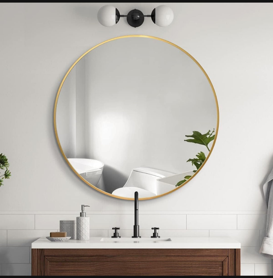 Contemporary Round Wall Mirror - 60cm