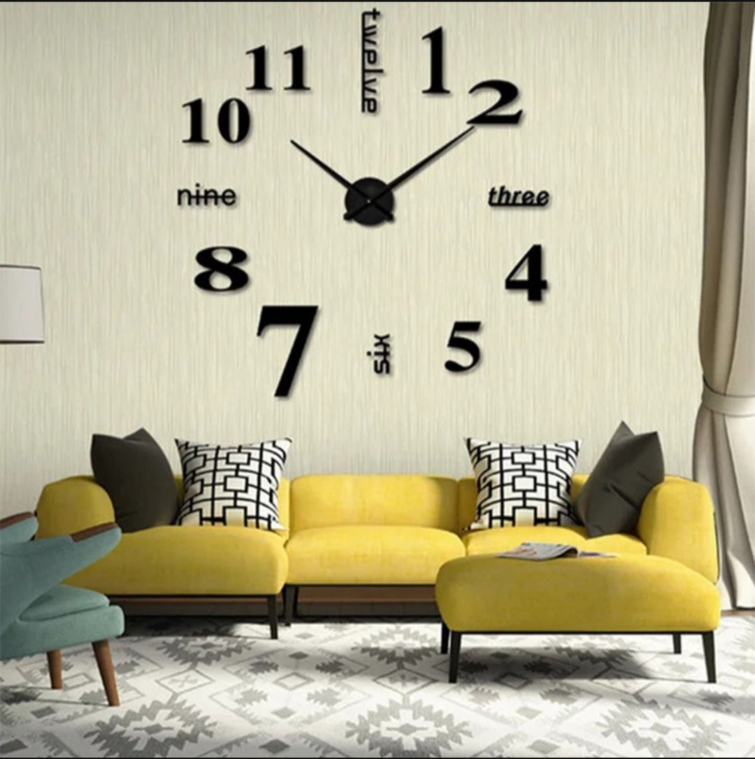 3D Acrylic Fasion Wall Clock - Mirror Effect