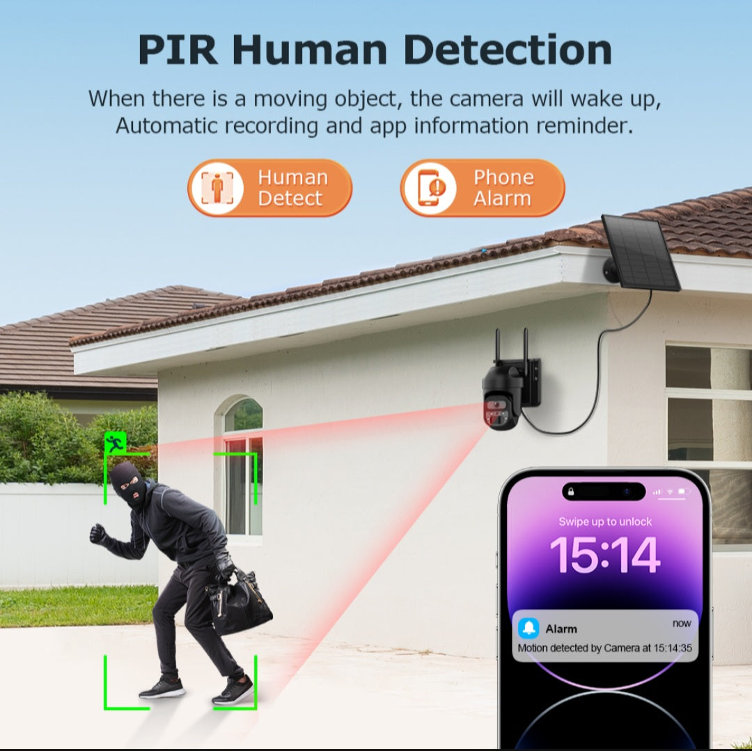 Himost HiSC08 3MP 4G Wireless Solar Powered Security Camera Auto Tracking