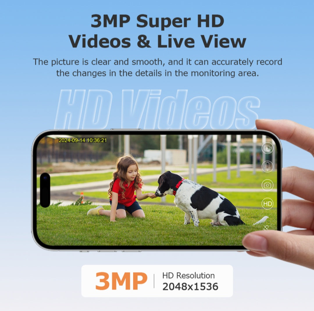 Himost HiSC08 3MP 4G Wireless Solar Powered Security Camera Auto Tracking