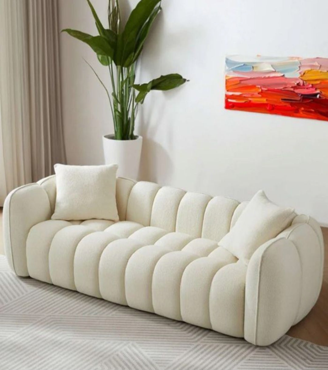 Reve 3-Seater Cream Sofa Couch