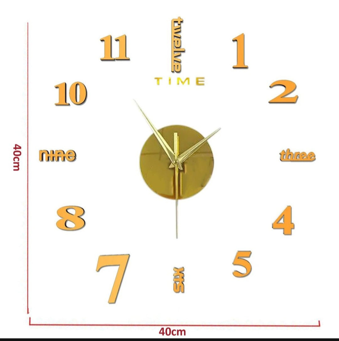 3D Acrylic Fasion Wall Clock - Mirror Effect