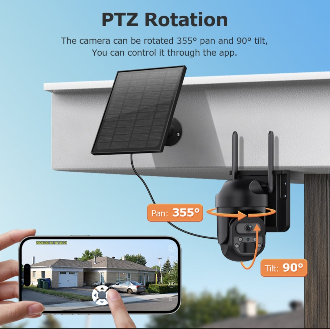 Himost HiSC08 3MP 4G Wireless Solar Powered Security Camera Auto Tracking