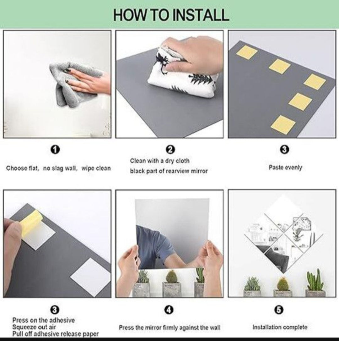 Wall Mirror Tiles Mirror Wall Stickers - Acrylic Mirror Wall Tiles - 30x30cm