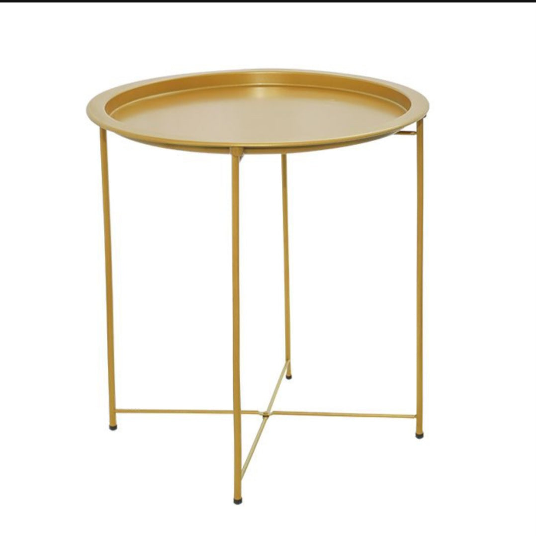 Metal Side Table Round Coffee Table Folding End Table Sofa Table