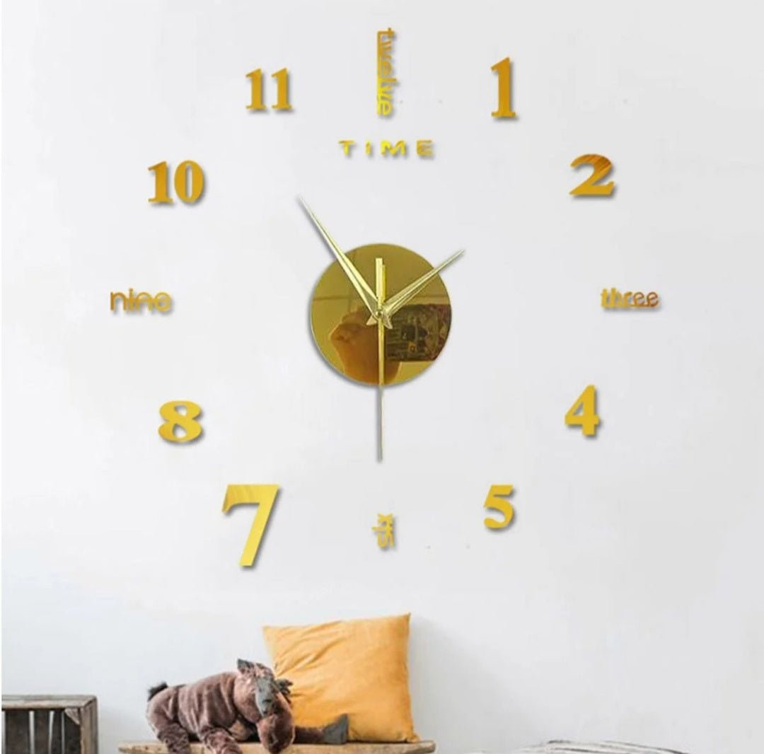 3D Acrylic Fasion Wall Clock - Mirror Effect