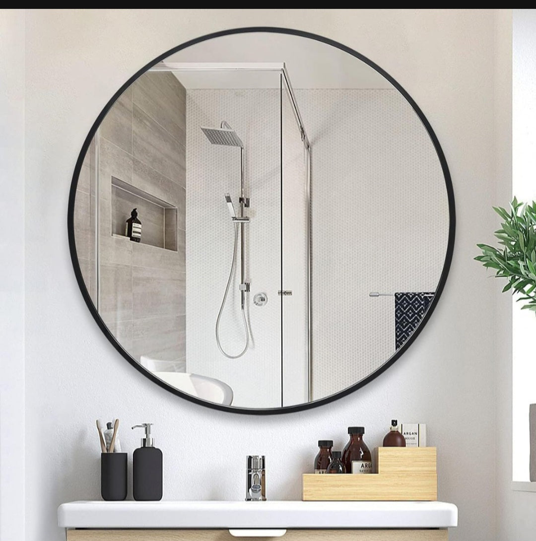 Contemporary Round Wall Mirror - 60cm