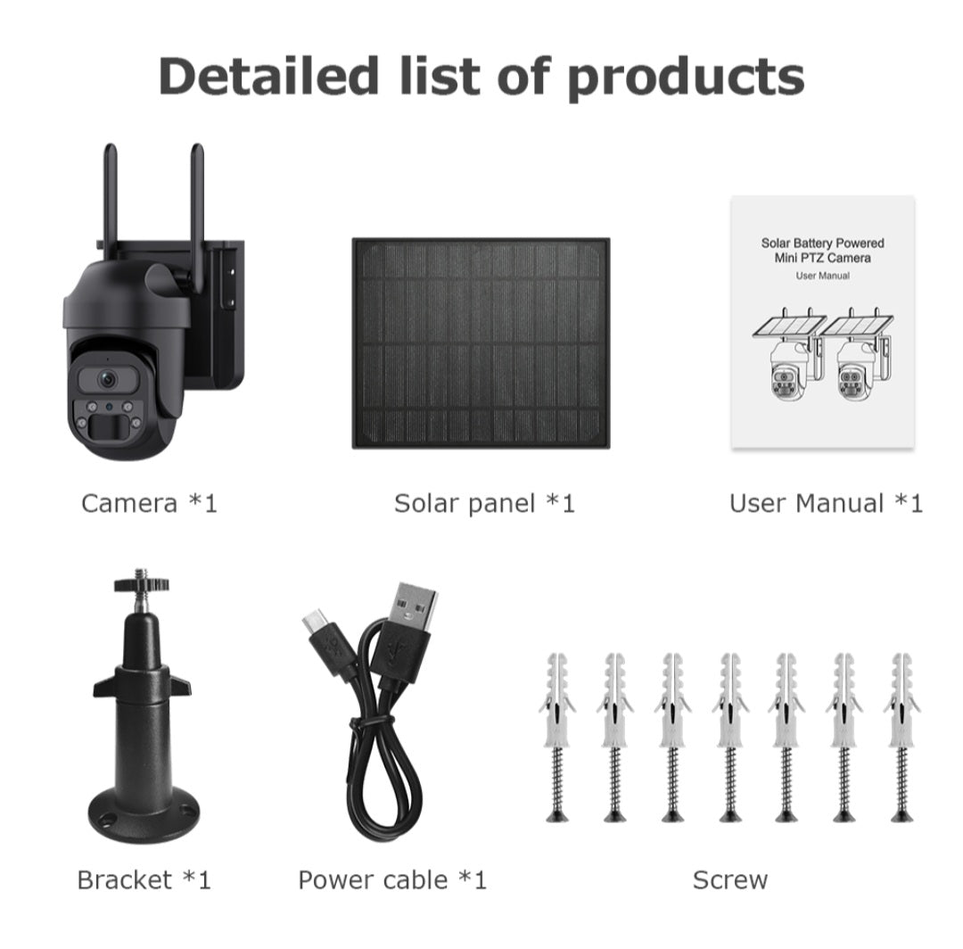 Himost HiSC08 3MP 4G Wireless Solar Powered Security Camera Auto Tracking