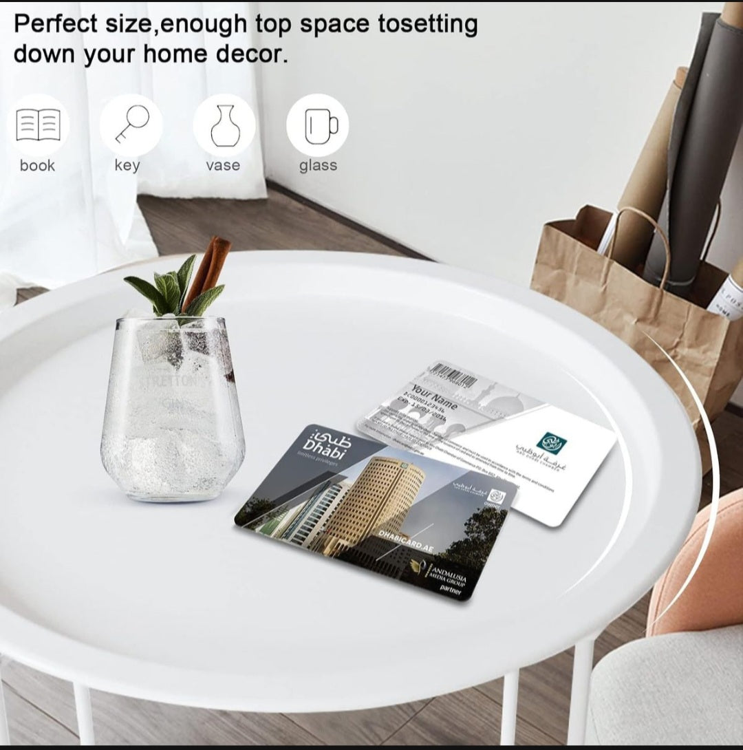 Metal Side Table Round Coffee Table Folding End Table Sofa Table