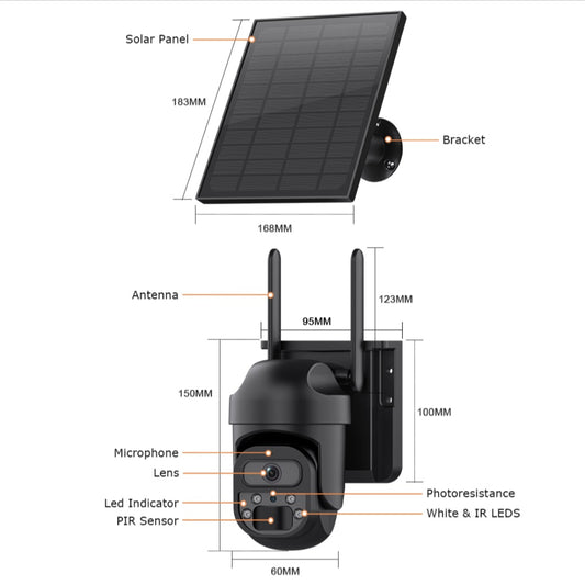 Himost HiSC08 3MP 4G Wireless Solar Powered Security Camera Auto Tracking
